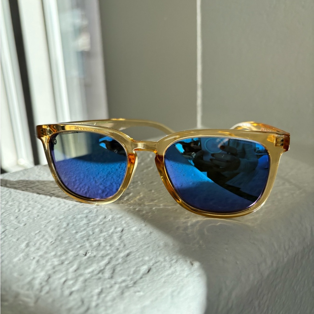 Knockaround Polarized Paso Robles Glossy Blonde Sunglasses with Blue Lenses
